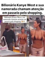 Kanye West e namorada chamam atenção em shopping