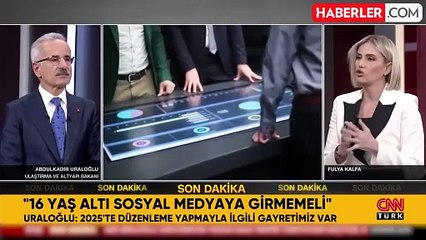 Ulaştırma Bakanı Uraloğlu: 16 yaş altı sosyal medyaya girmesin istiyoruz