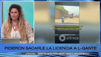 Le quitaron la licencia a L-Gante por mostrarse al volante sin cinturón y usando el celular