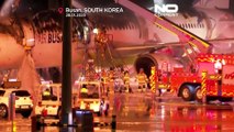 Avião da Air Busan incendeia-se no aeroporto sul-coreano