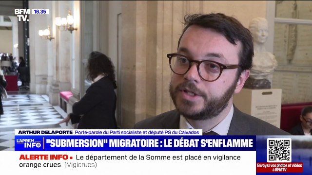 Propos de François Bayrou sur l'immigration: S'il ne présente pas ses excuses, alors il risque de nous entraîner vers la censure , affirme Arthur Delaporte (PS)