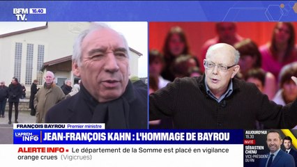 "C'était un grand esprit, un immense créateur de journaux": François Bayrou rend hommage à Jean-François Kahn, fondateur du journal Marianne, à l'occasion de ses obsèques