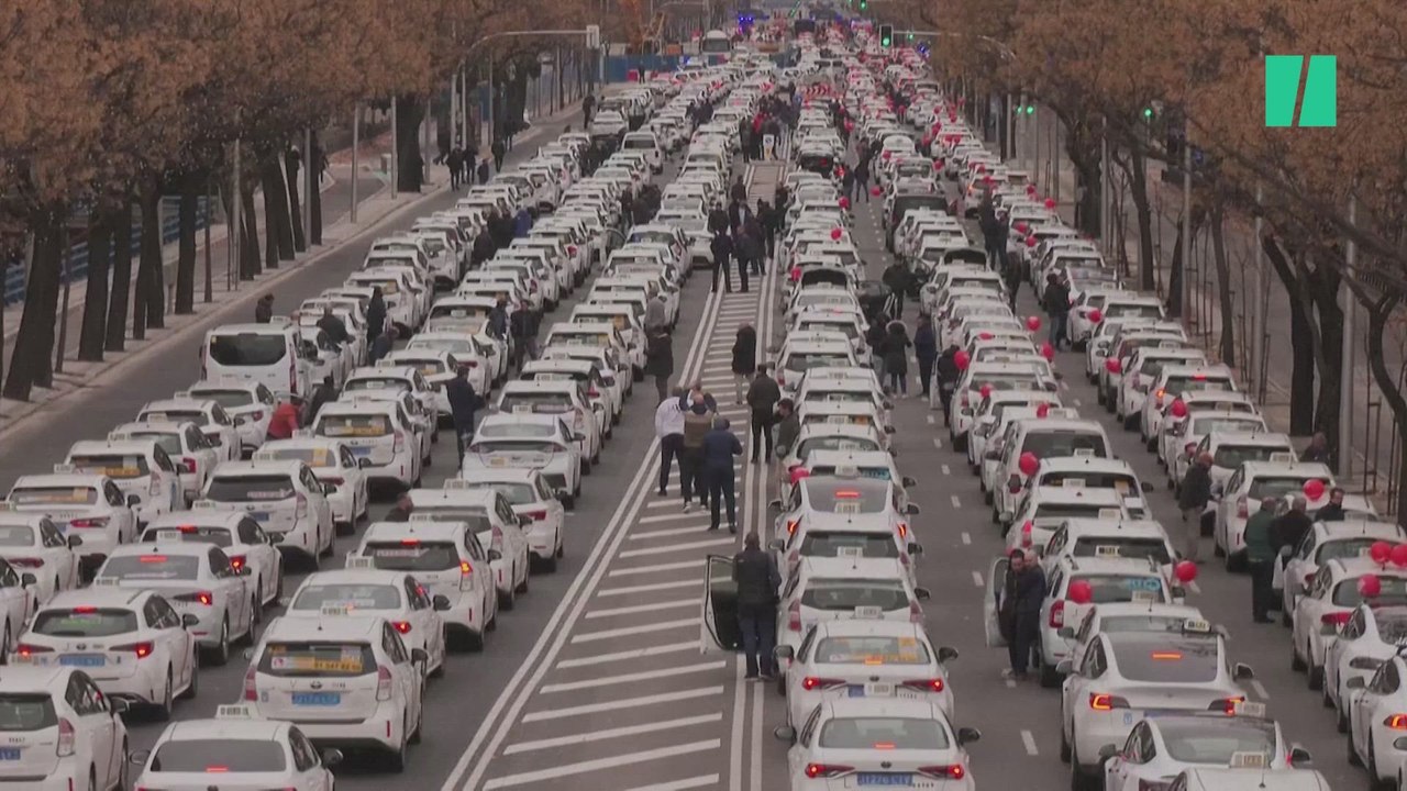 Los monumentales atascos que ha provocado la huelga de taxistas en Madrid