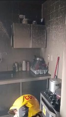 Imagens do interior do apartamento que pegou fogo em Umuarama