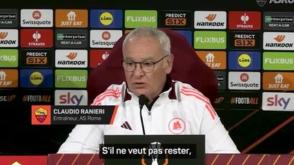 AS Rome - Ranieri : "Mon équipe est tout sauf paresseuse"