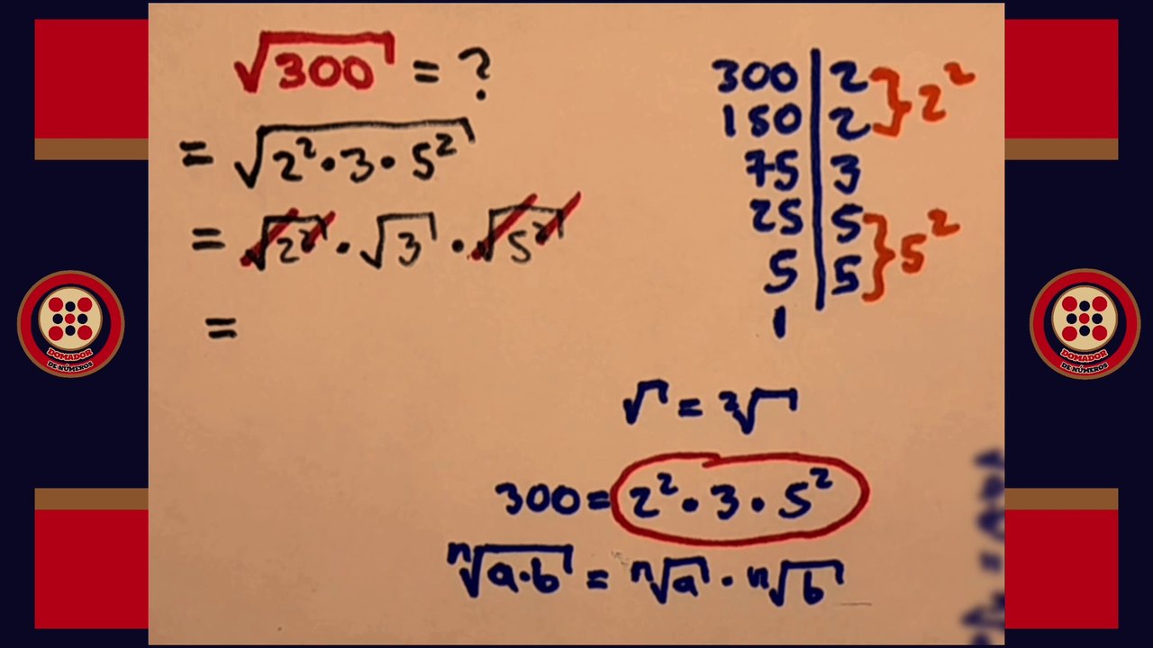 🔴 ¡CÓMO SIMPLIFICAR la raíz cuadrada de 300 trescientos! 🔵 ¡Paso a paso! (Sin calculadora)