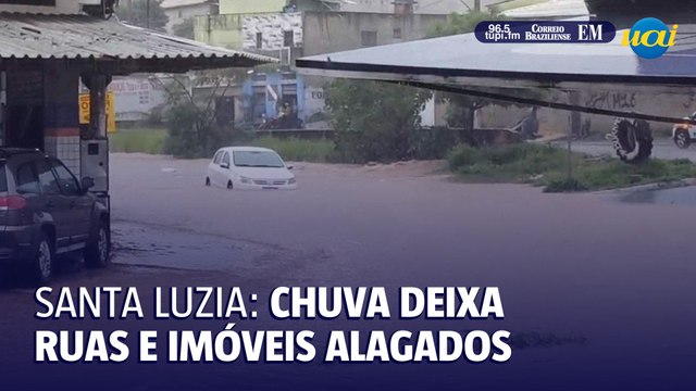 Santa Luzia: chuva causa alagamentos em ruas e imóveis da cidade