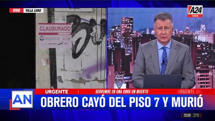 A24.com - 🚨DERRUMBE EN UN EDIFICIO DE VILLA LURO： UN MUERTO  Un obrero de 62 años falleció tras