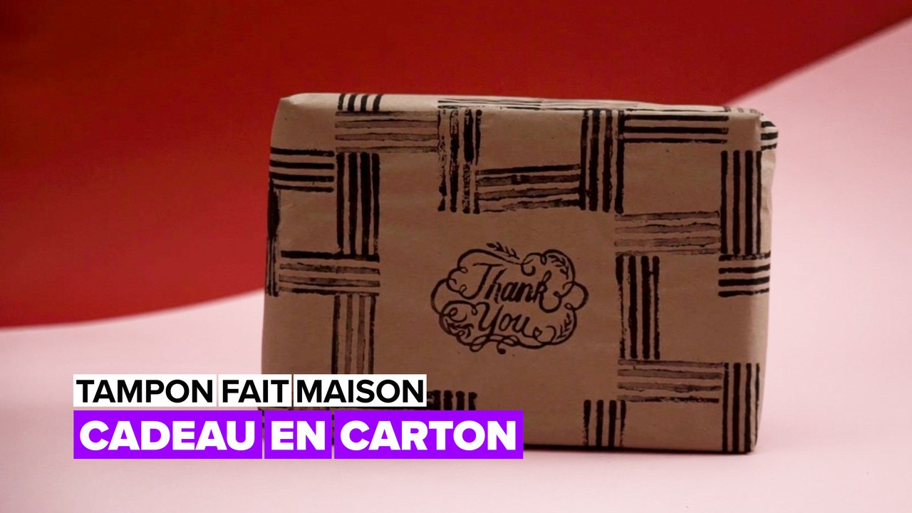 Tampon en caoutchouc fait maison : l'emballage cadeau