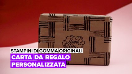 Stampini di gomma originali: carta da regalo personalizzata