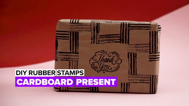 DIY Rubber Stamps: Cardboard gifts