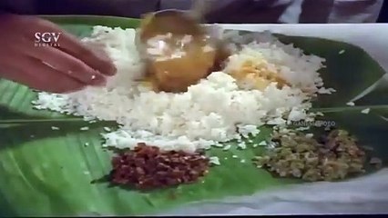Shankar Nag Eats Free Lunch In Hotel _ Comedy Scene _ Prana Snehita Kannada Movie