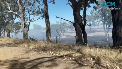 Firefighters are responding to a grass fire at Mia Mia.