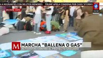 Marcha “Ballena o gas”: activistas se oponen contra el proyecto ‘Saguaro’ en CdMx