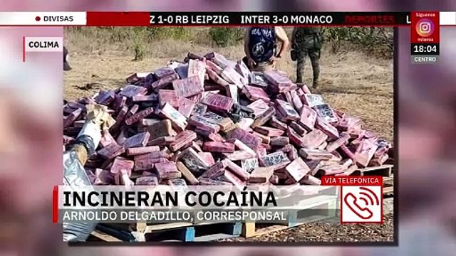 Autoridades incineran más de mil 200 kilos de cocaína, metanfetamina y mariguana en Colima