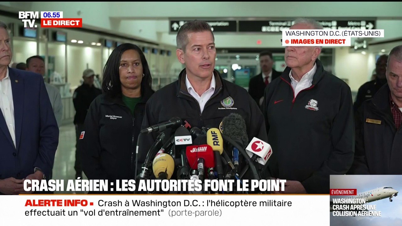 Crash aérien à Washington: "Nous voulons adresser nos prières à ceux qui sont touchés par cet accident", déclare Sean Duffy, secrétaire du département des Transports des États-Unis
