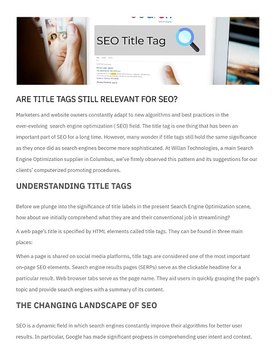 ARE TITLE TAGS STILL RELEVANT FOR SEO?
