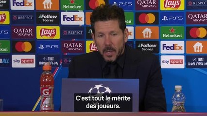 Atlético - Simeone : "Une réaction incroyable et très importante"