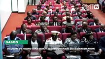 [#Reportage] Discours de Ndong Sima devant les responsables de l’Administration