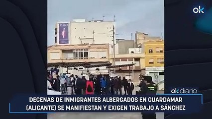 Decenas de inmigrantes albergados en Guardamar (Alicante) se manifiestan y exigen trabajo a Sánchez