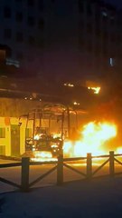 Incendio de un autobús en San Isidro (I)