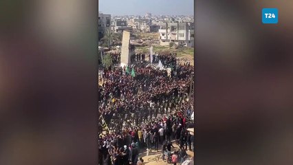 Gazze'de rehine-tutuklu takası Yüzlerce Filistinli rehine takasını izledi