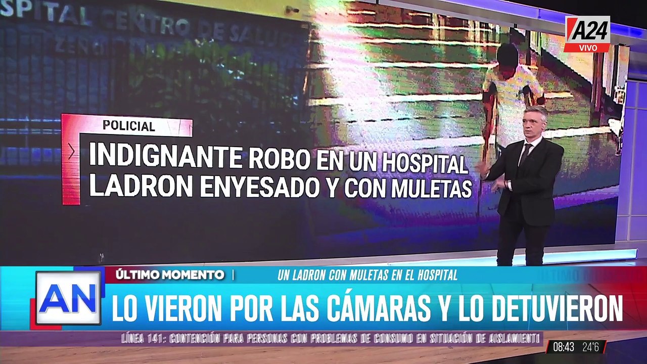 Robo insólito en hospital de Tucumán: un ladrón con muletas y enyesado