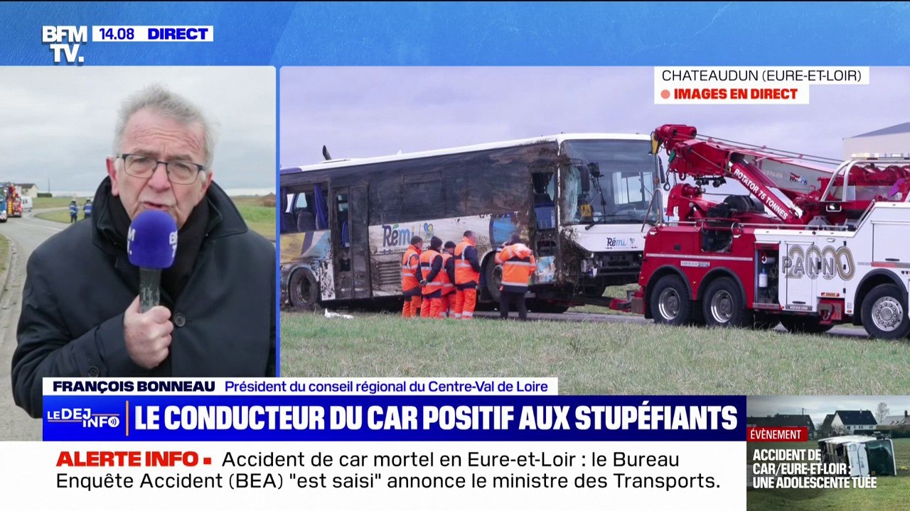 Accident de car en Eure-et-Loir: "Il y a eu dans le car un mouvement de solidarité extraordinaire", raconte François Bonneau, président de la région Centre-Val de Loire