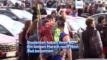 Serbien: Studenten starten 80 km langen Protestmarsch