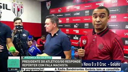 Repórter deixa coletiva após fala machista do presidente do Atlético-GO; Renata Fan ironiza cartola
