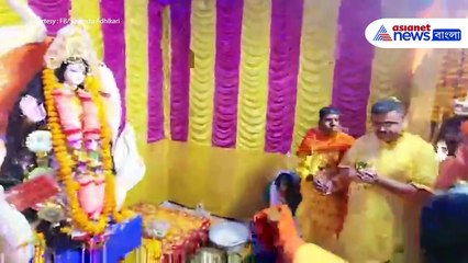দিনভর বাগদেবীর আরাধনায় শুভেন্দু