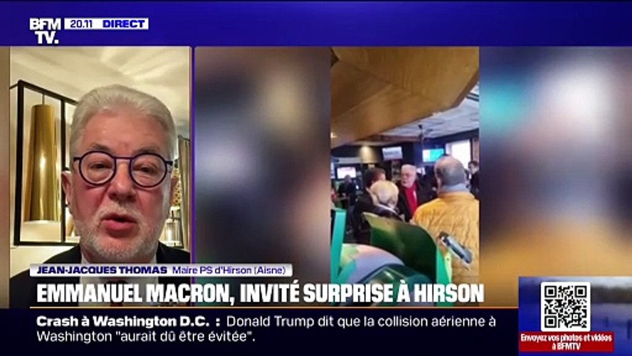 Visite surprise d'Emmanuel Macron à Hirson: "Je l'ai appris cinq minutes avant l'arrivée du président", confie le maire (PS) de la commune Jean-Jacques Thomas