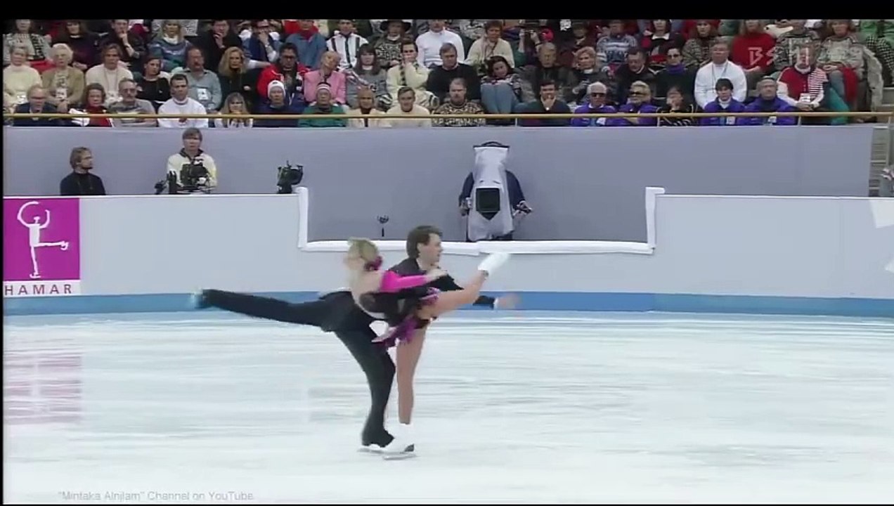 Evgenia Shishkova y Vadim Naumov patinadores rusos de los Juegos Olímpicos de Invierno de 1994 en Lillehammer