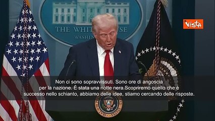 Incidente aereo Washington, Trump: Non ci sono sopravvissuti. Notte nera per la Nazione