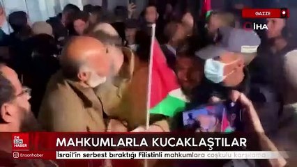 İsrail’in serbest bıraktığı Filistinli mahkumlara coşkulu karşılama