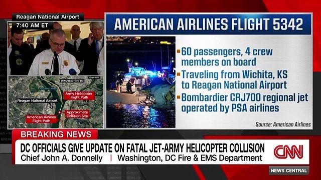 No survivors expected in midair collision between AA jet and Army helicopter