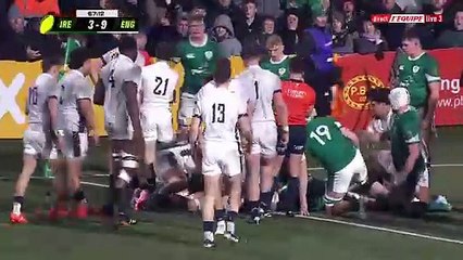L'essai anglais contre l'Irlande - Rugby - 6 nations U20