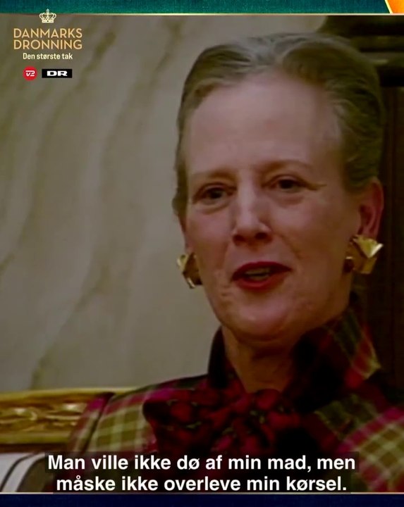 KLIP | "Man ville ikke dø af min mad, men jeg er ikke sikker på, man ville overleve min kørsel" | Danmarks dronning - den største tak | 2024 | DR & TV2