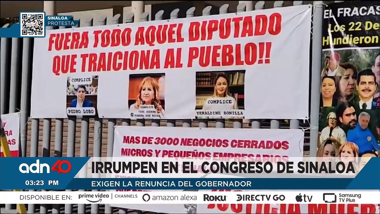 Ciudadanos irrumpen el Congreso de Sinaloa: exigen la renuncia del gobernador