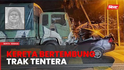 Wanita maut, kereta bertembung trak tentera