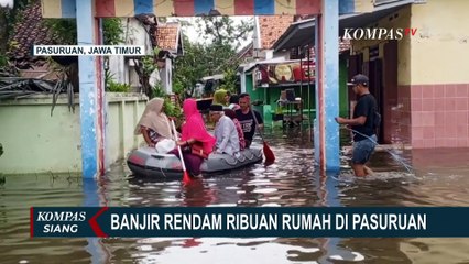 Intensitas Hujan Tinggi Akibatkan Banjir di Pasuruan, Warga Lansia Dievakuasi