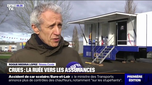 Crues dans l’Ouest: à Redon, des camions d’assurance sont installés pour prendre en charge les sinistrés