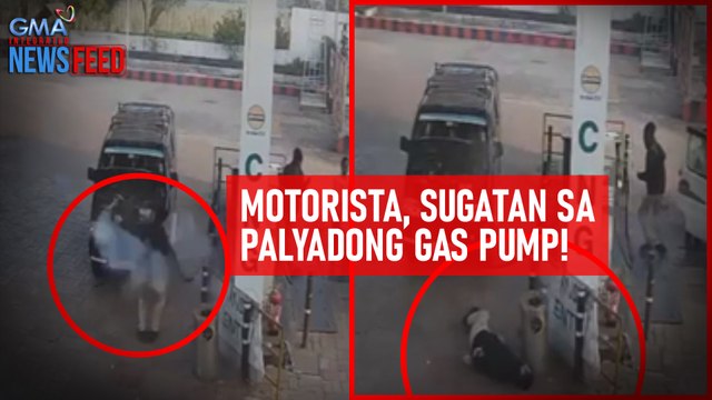 Motorista, sugatan sa palyadong gas pump! | GMA Integrated Newsfeed
