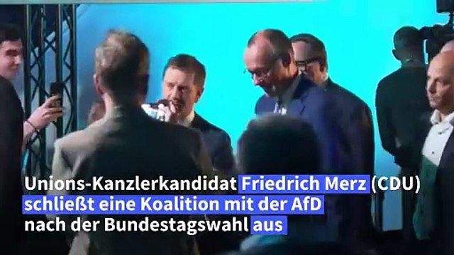 Merz schließt Koalition mit AfD nach Bundestagswahl aus