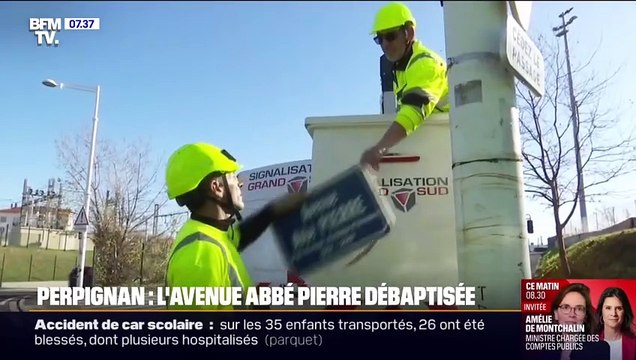 À Perpignan, l'avenue Abbé Pierre a été débaptisée pour être renommée avenue Saint Jean-Paul II