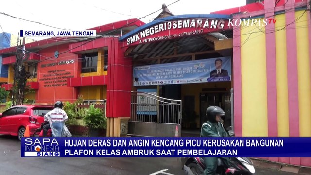 Hujan Deras Disertai Angin Kencang, Plafon Ruang Kelas Ambruk Saat Pembelajaran