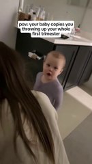 your baby copies you #funnybabies #baby #life #hacks #happy