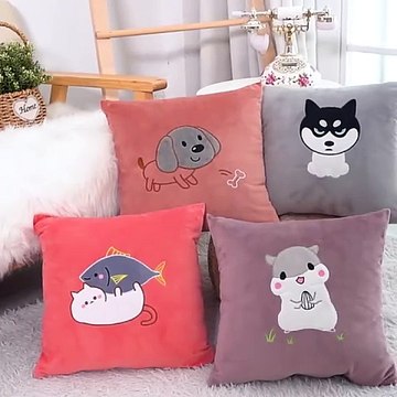 Use velboa plush square Cushion, bolster,pillow with animal logo customized.