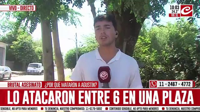 Terror en la plaza: mataron a cuchillazos a adolescente de quince años