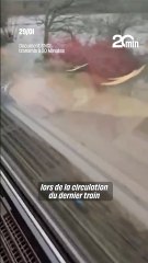 Inondations : Un conducteur filme le dernier train avant la coupure de la ligne